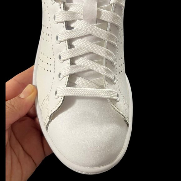 Adidas Advantage Big Boys Lace up Sneakers Size 3.5 White Comfortable Shoes - Picture 4 of 15